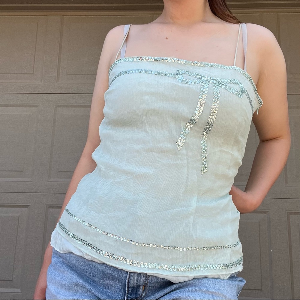 sequin banana republic tank 👗